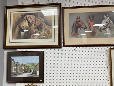 Lot 1443 - Four framed pictures, including an oil on...