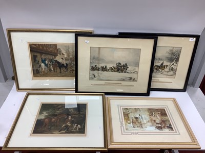 Lot 1041 - W.A. Cox, Mezzotints of Huntsman Taking A...