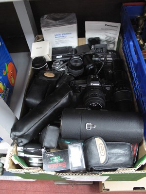 Lot 1078 - Photography equipment, including SLR cameras...