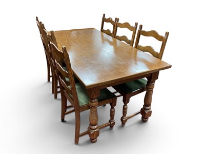 Lot 1513 - Belgian Oak Refectory Dining Table with...