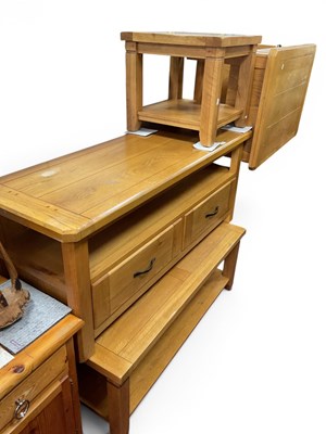 Lot 1471 - Light Oak two-drawer Unit, coffee table, side...