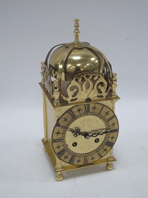 Lot 1379 - A mid-20th century German brass lantern clock...
