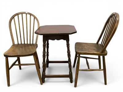 Lot 1489 - Pair of Ash Hoop and Spindle Back Dining...