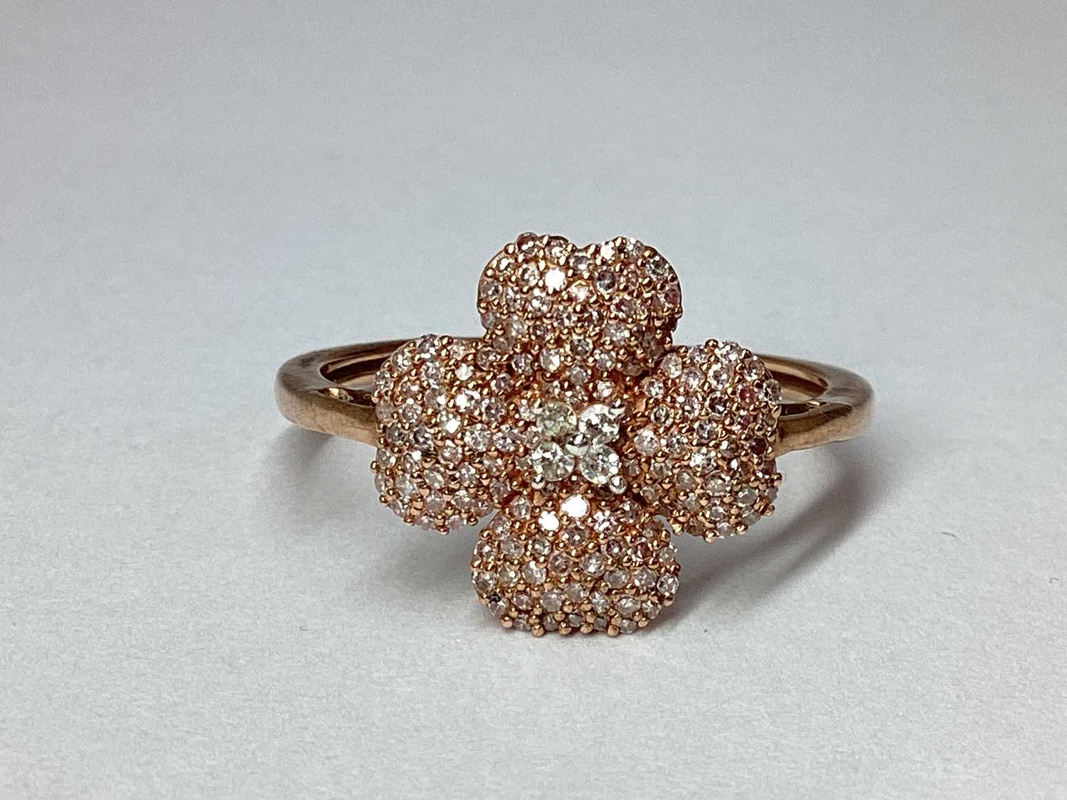 Lot 51 - TJC; A Modern Rose Coloured Dress Ring, of...