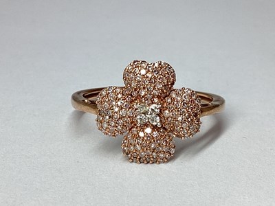Lot 51 - TJC; A Modern Rose Coloured Dress Ring, of...