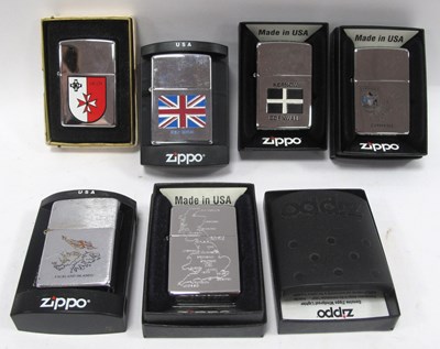 Lot 1277 - Zippo Lighters - Cornwall, UK map, Kenrow...