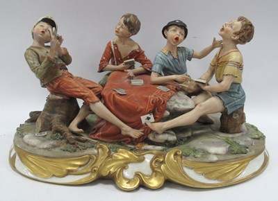 Lot 1260 - Volta Figure Group for Capodimonte, poker game...