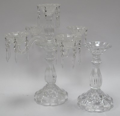 Lot 1206 - Shannon Glass Four Branch Candleabra, with...