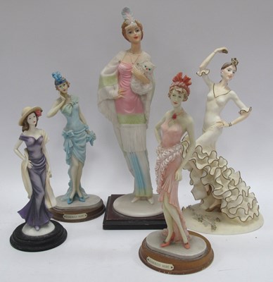 Lot 1265 - Two Leonardo Resin Lady Figurines, three...