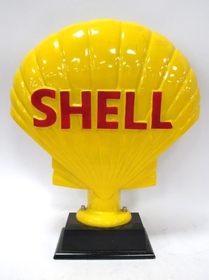 Lot 1151 - Shell Yellow Painted Metal Free Standing...