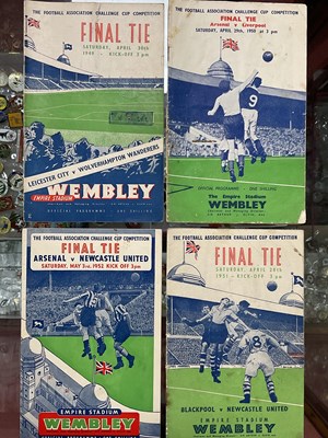 Lot 296 - FA Cup Final Programmes with rusty staples,...