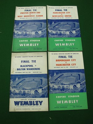 Lot 280 - FA Cup Final Programmes, 1953, 54, 55, 56 each...