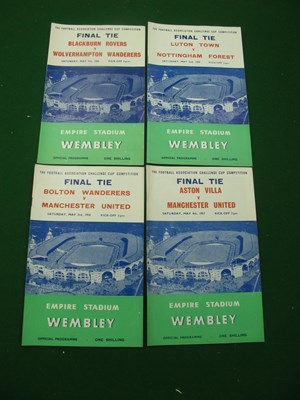 Lot 283 - FA Cup Final Programes 1957,58,59,60 each with...