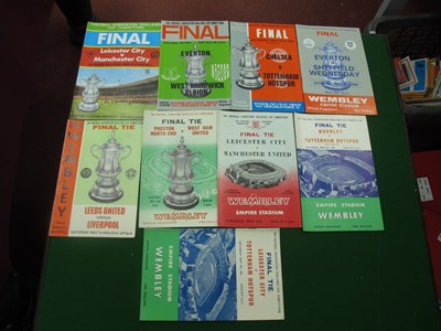 Lot 282 - FA Cup Final Programmes 1961 to 1969, each...