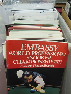 Lot 71 - Snooker World Championship Programmes and...