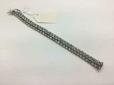 Lot 127 - QVC; A Three Row Stone Set Bracelet, of...