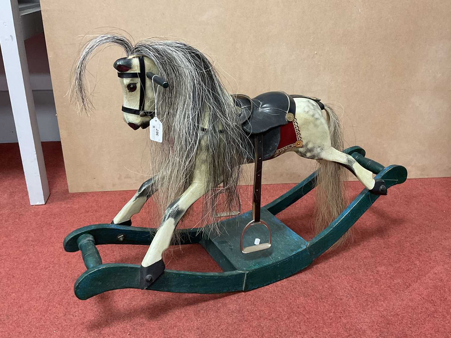 Lot 367 - A Vintage Child's Wooden Rocking Horse, base...
