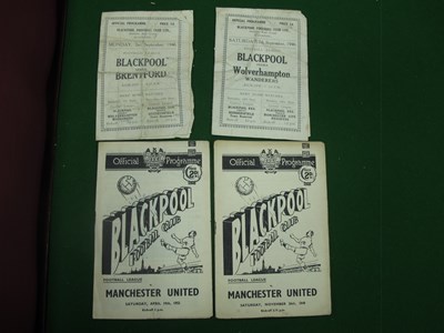 Lot 485 - Blackpool Home Programmes 1946-7 v Wolves,...