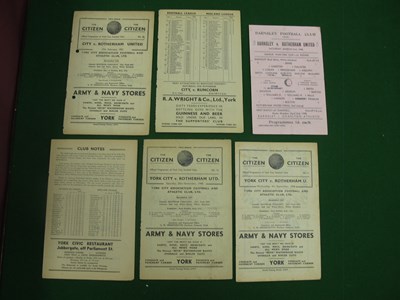 Lot 409 - York City v Rotherham United Programmes 1946-7,...