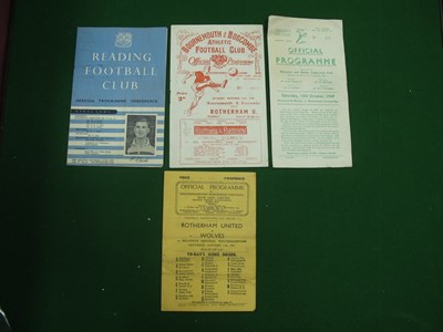 Lot 404 - Rotherham United Away Programme 1946-7 at...