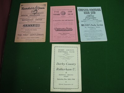 Lot 416 - Rotherham United Away Programmes 1944-5 at...