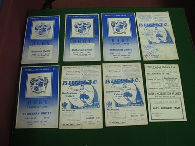 Lot 417 - Bury Programmes 1944-5 v Accrington, issues v...
