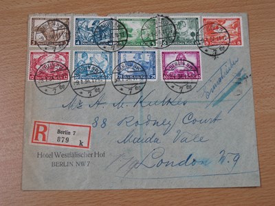 Lot 345 - Stamps; A Scarce Registered Cover from Germany...