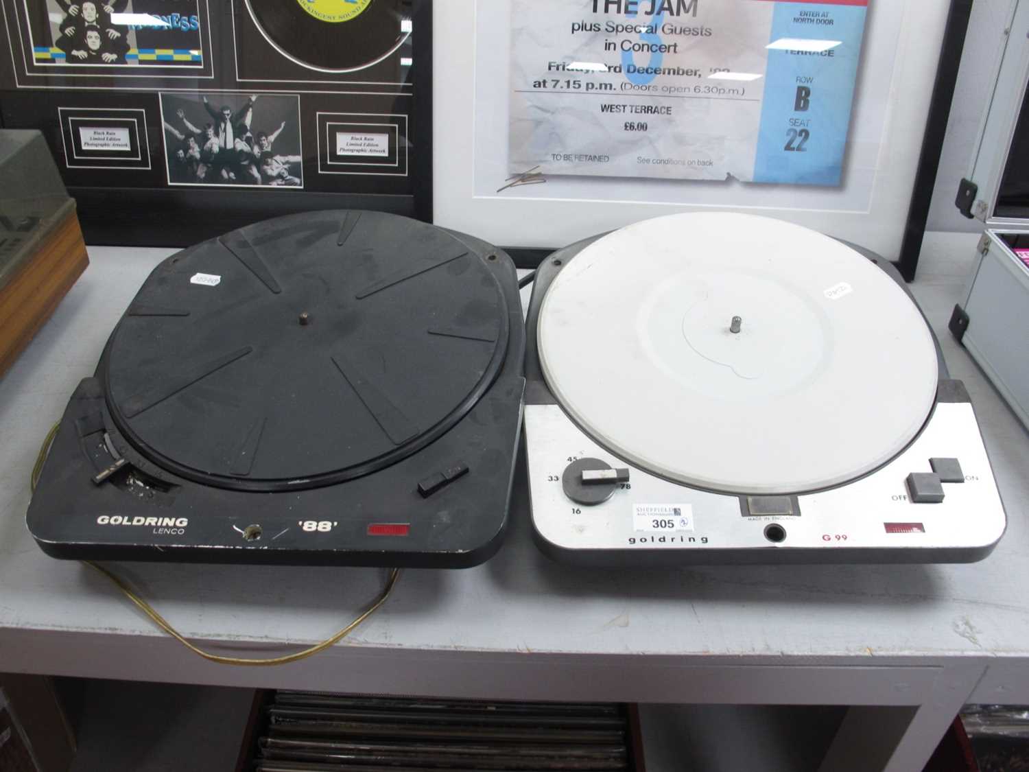 Lot 305 - Goldring Lenco 88, and Goldring G99 Turntable...