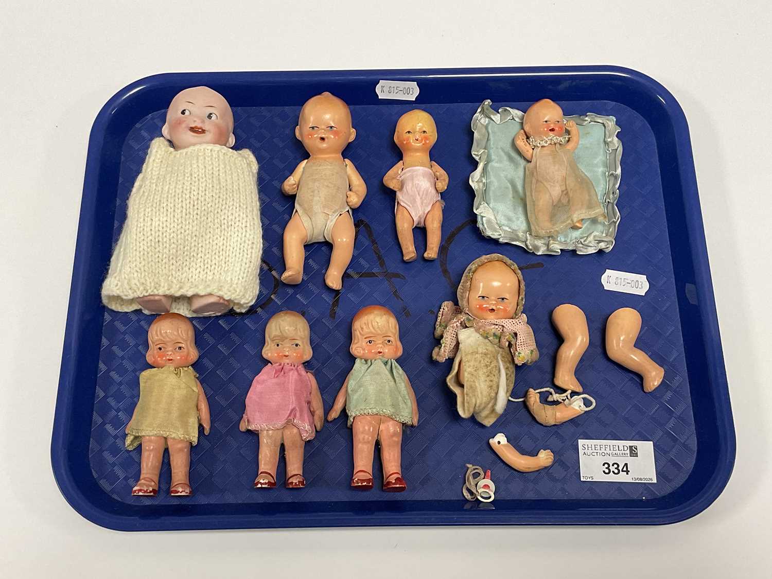 Lot 334 - Eight Porcelain / Bisque miniature mignonette...