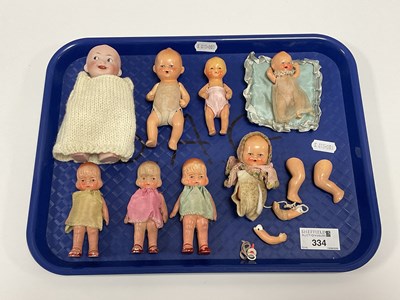 Lot 334 - Eight Porcelain / Bisque miniature mignonette...