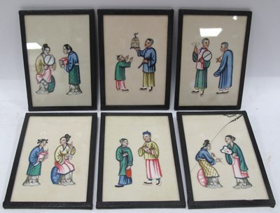 Lot 1284 - A set of six Late Qing Dynasty miniature...