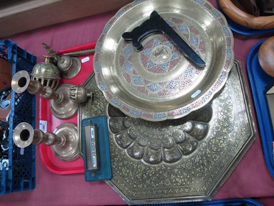 Lot 1367 - Brassware, including large Middle Eastern...