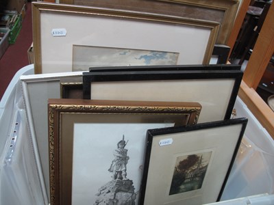 Lot 1065 - Framed artworks and vintage prints, including...