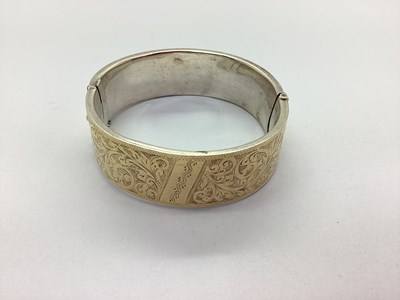 Lot 96 - A Decorative Wide Hinged Bangle, of partial...