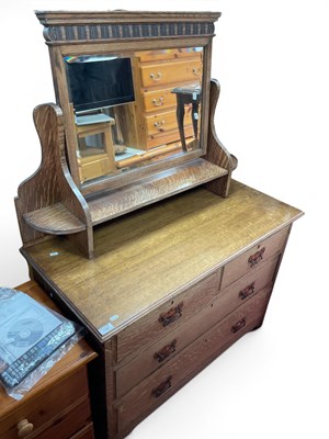 Lot 1485 - Early XX Century Oak Dressing Table with swing...