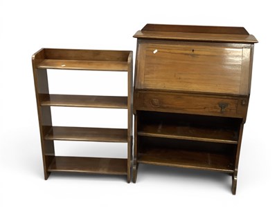 Lot 1454 - Slender Oak Bureau Circa 1930s, 75cm wide,...
