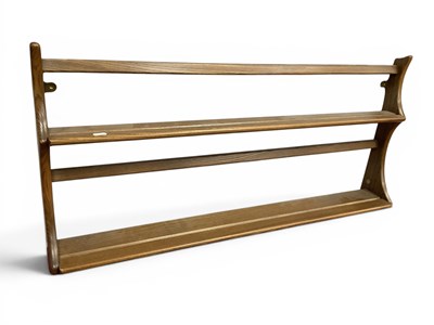 Lot 1470 - Ercol Style Waterfall Wall Rack, 97cm wide.