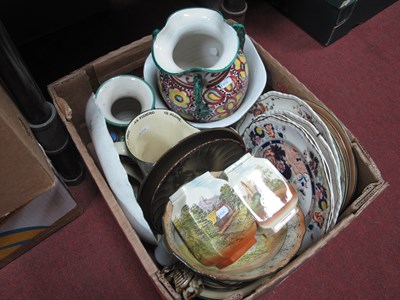 Lot 1112 - Ceramics, including four Masons plates, Royal...