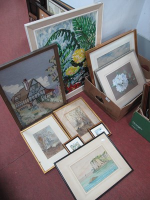Lot 1153 - Quantity of framed artworks, including an oil...