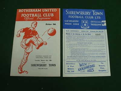 Lot 430 - 1961 League Cup Semi Final, Rotherham United v...