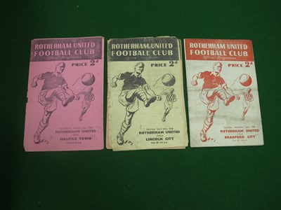 Lot 421 - Rotherham United Home Programmes, 1946-7 v....