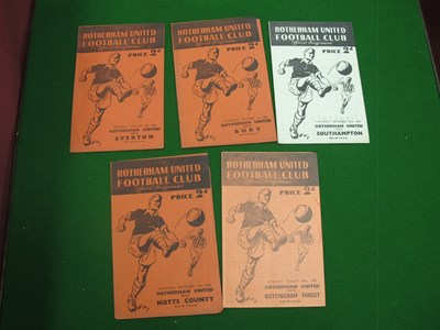 Lot 424 - Rotherham United Home Programmes, 1951-2 v....