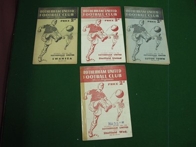 Lot 425 - Rotherham United Home Programmes, 1951-2 v....