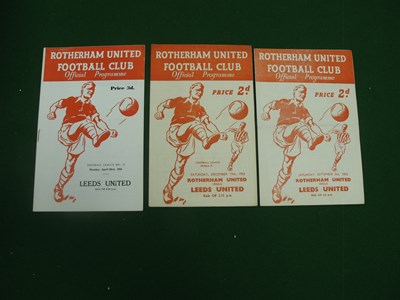 Lot 426 - Rotherham United Home Programmes v. Leeds...