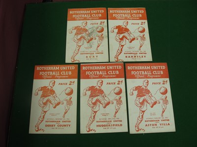 Lot 427 - Rotherham United Home Programmes, 1952-3 v....