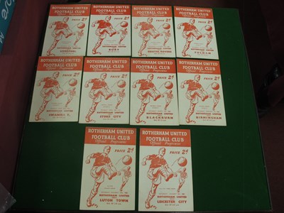 Lot 428 - Rotherham United Home Programmes, 1954-5 v....