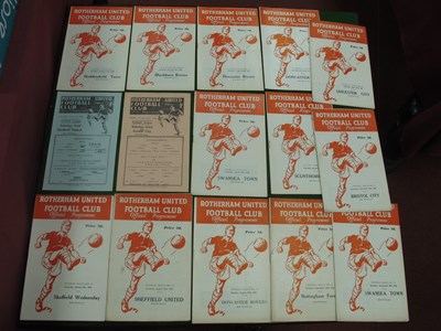 Lot 429 - Rotherham United Home Programmes, 1955-6 v....