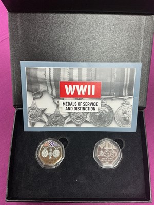Lot 479 - 80th Anniversary Of VE-Day Gold Plated 50p...