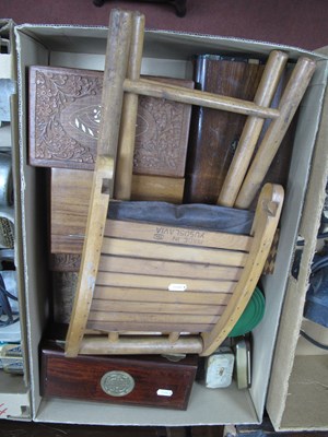 Lot 1055 - Quantity of boxes and folding stool, including...