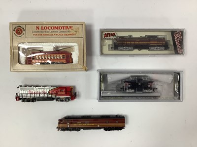Lot 754 - Five N gauge American locomotives: a boxed...